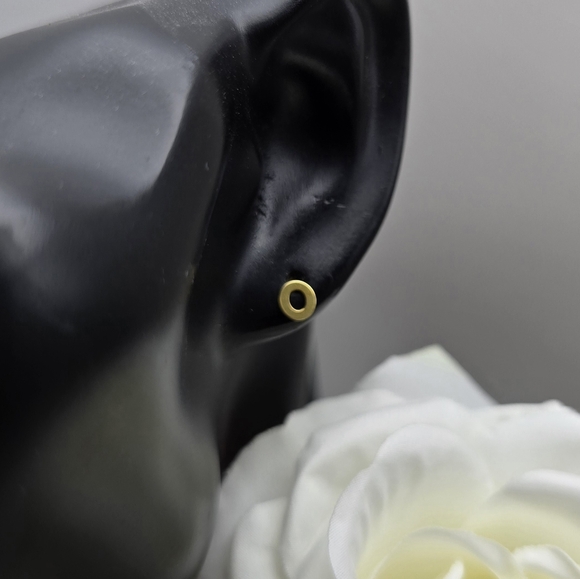 DAINTY INITIAL GOLDEN STERLING SILVER STUDS - Picture 5 of 13